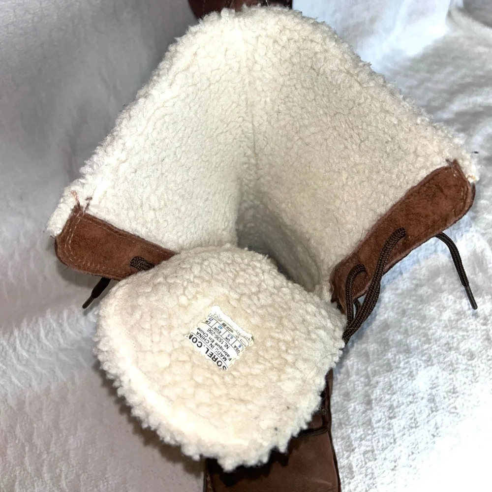 Sorel brown lace-up winter boots women's 8 - Picture 7 of 16